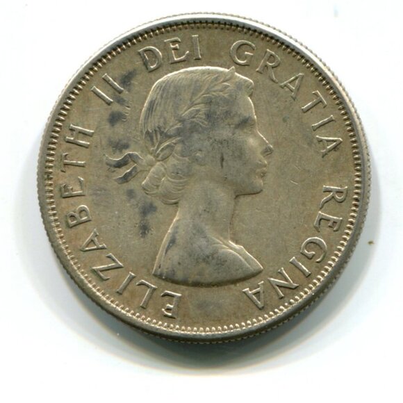 1957 Canada Silver Half Dollar Coin (l23) - Picture 2 of 2